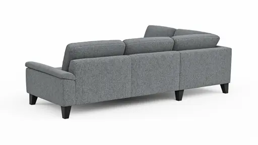 Ecksofa Oviedo - Ecke links mit 2,5-Sitzer inkl. Drehsitz, Stoff, Grau
