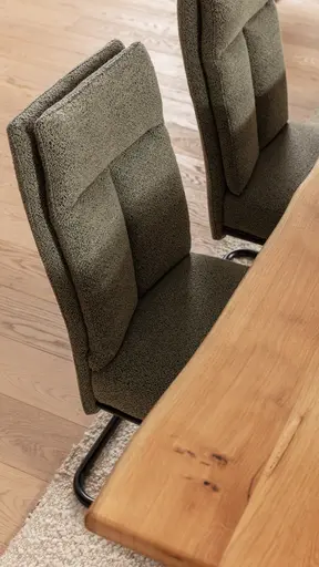 Freischwinger Ravina - Stoff, Olivgrün