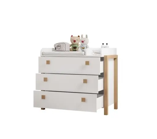 Wickelkommode - inkl. Auflage, Kiefer Weiß, Birke