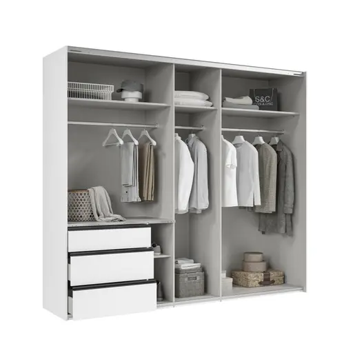 Schwebetürenschrank- B ca. 250 cm, Weiß