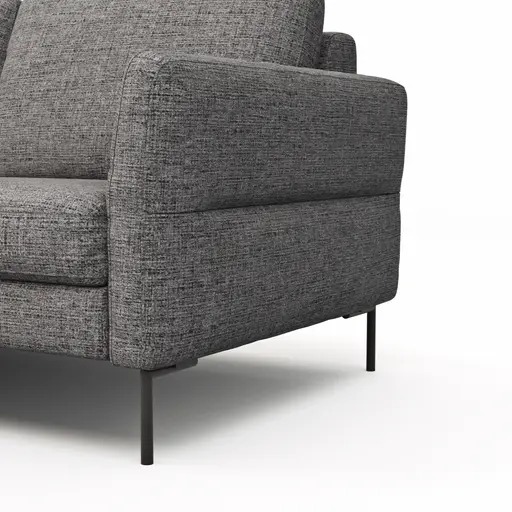 Ecksofa  Enna - Ecke links, 3-Sitzer, Sitzvorzug (motorisch), Stoff, Graphit