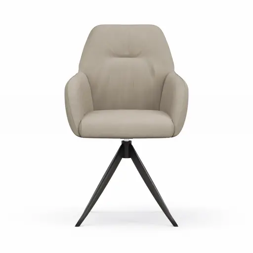 Armlehnstuhl Noli - drehbar, Leder, Limone