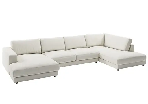 Wohnlandschaft - Longchair links mit 3-Sitzer und Ecke rechts