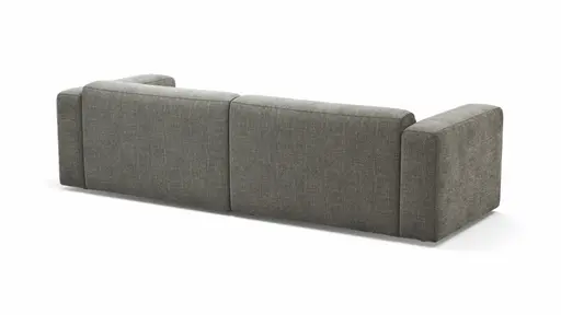 Ecksofa Laja - 1-Sitzer mit Longchair rechts, Stoff, Steingrau