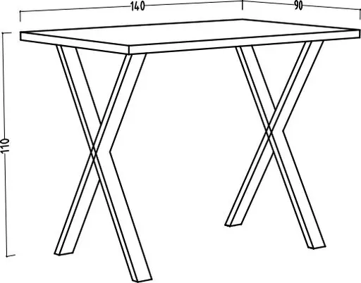 Bartresentisch - LB ca. 140x90 cm, Asteiche, Schwarz