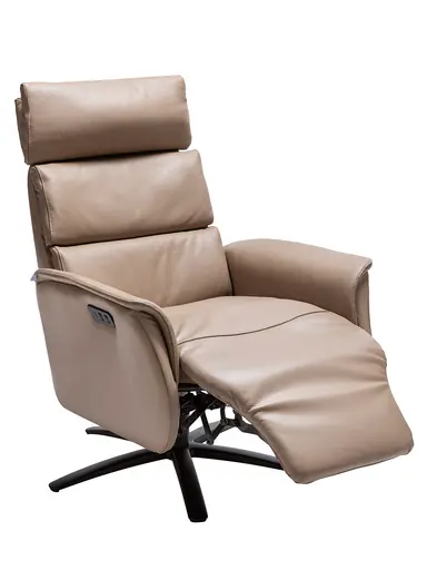 Relaxsessel Amila - Größe M, inkl. 2-motorischer Relaxfunktion und Kopfteilverstellung, Leder, Rauchbraun