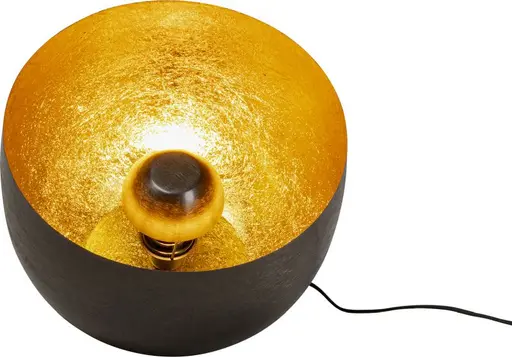 Bodenleuchte- DH ca. 35x31 cm, Stahl vernickelt, Schwarz, Gold