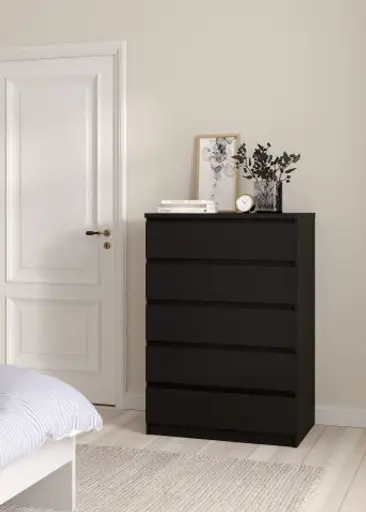 Kommode - B ca. 77 cm, Schwarz