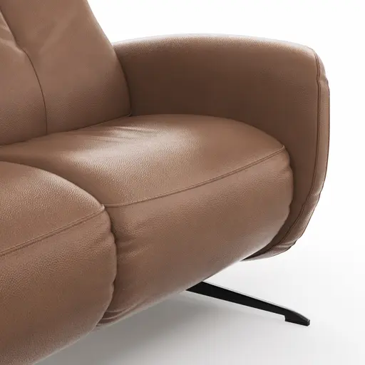 Sofa Sitz.Konzept Sofa - 2-Sitzer inkl. Kopfteilverstellung, Leder, Cognac