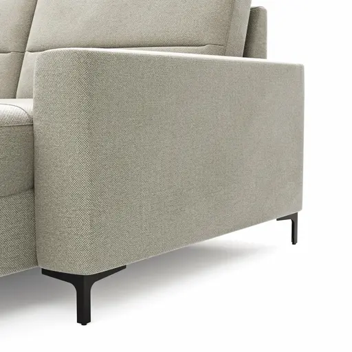 Wohnlandschaft Merlos H - Ecke links mit 2,5-Sitzer und Longchair rechts inkl. Relaxfunktion (motorisch),Stoff, Natur