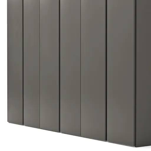 Drehtürenschrank Loretto - B ca. 280 cm, Melamin matt, Anthrazit