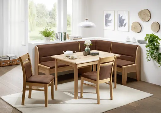 Eckbank - BT ca. 196x156 cm, Polyester, Braun