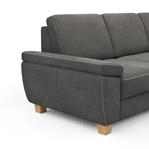 Ecksofa Sommerville - 2,5-Sitzer mit  Ecke rechts, inkl. Schlaffunktion, Relaxfunktion (manuell), Stoff, Anthrazit