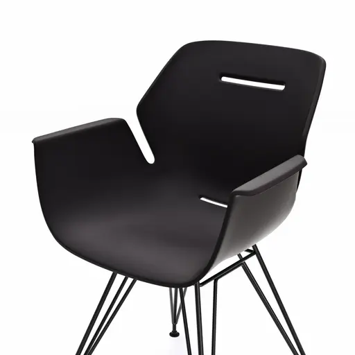 Armlehnstuhl Tooon - Kunststoffschale, Schwarz, Gestell Metall, Schwarz