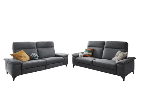 Sofa - 2-Sitzer, Stoff, Grau