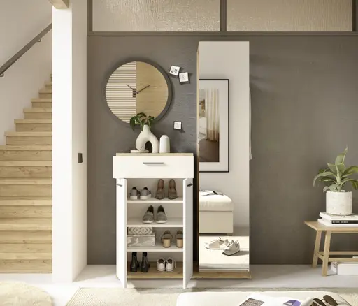 Kompaktgarderobe - Kaschmir, Evoke Eiche Nachbildung