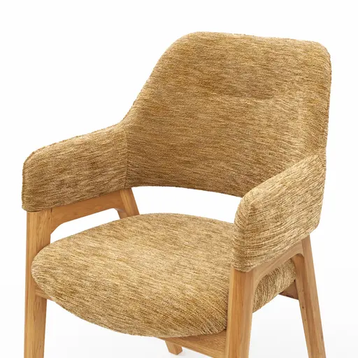 Armlehnstuhl Flore 1 - Stoff, Curry