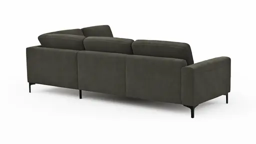 Ecksofa Oviedo - Ecke links mit 2,5-Sitzer, Stoff, Braungrün