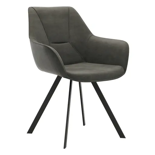 Armlehnstuhl Wesley - Stoff, Anthrazit