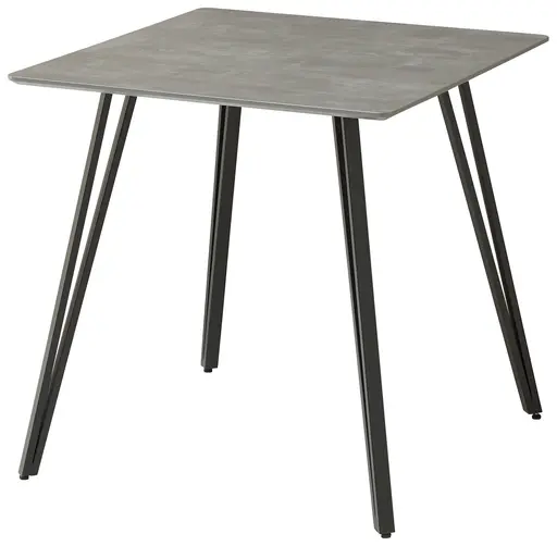 Esstisch - LB ca. 80x80 cm, Betonoptik, Schweizer Kante, Schwarz