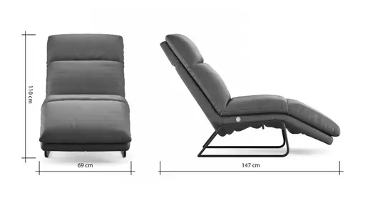 Liege Ferdinand - inkl. Relaxfunktion, Leder, Tabakbraun