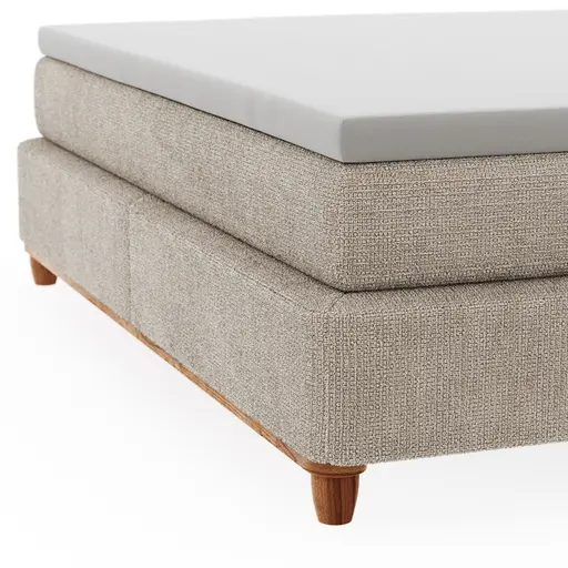 Boxspringbett Alpin - Liegefläche ca. 180x200 cm, Stoff, Graubeige