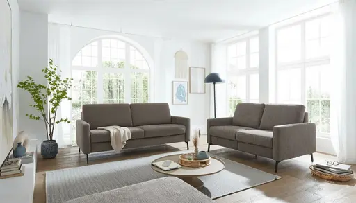 Sofa - 3-Sitzer, Stoff, Braun