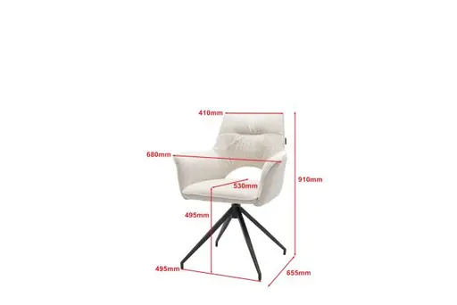 Armlehnstuhl MALEEN - drehbar, Stoff, Beige