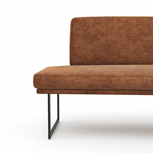 Eckbank Valloni - Breite ca. 311x192 cm, Stoff, Rostbraun