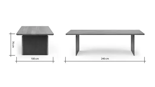 Esstisch Bakersfield - LB ca. 240x100 cm, Asteiche massiv, barrique