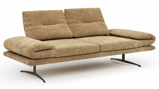Sofa Lucero 2.0 - 2,5-Sitzer inkl. Rückenlehne verstellbar, Stoff, Cognac