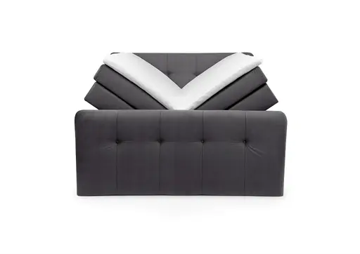 Boxspringbett HOLLIE- Liegefläche ca. 180x200 cm, Stoff, Schlamm, inkl. Topper