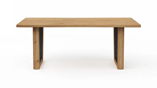 Esstisch Belfast - LB ca. 200x100 cm, Eiche massiv, mit Metalleinlage im Gestell