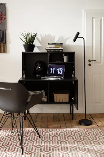 Highboard Edge -  Schwarz, Gebeizt