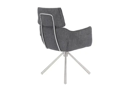 Armlehnstuhl MASHA - drehbar, Stoff, Grau
