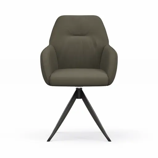 Armlehnstuhl Noli - drehbar, Leder, Avokado