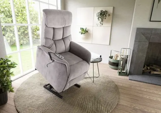 TV-Sessel - Aufstehhilfe, Relaxfunktion, Stoff, Grau