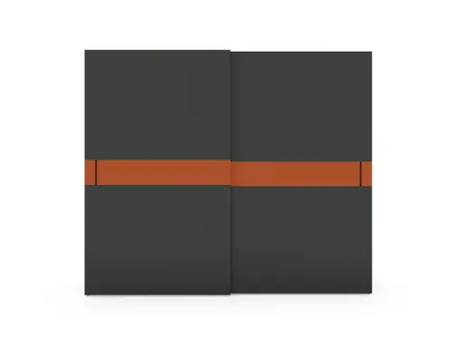 Schiebetürenschrank Loretto - B ca. 280 cm, Lack matt, Dunkelgrau