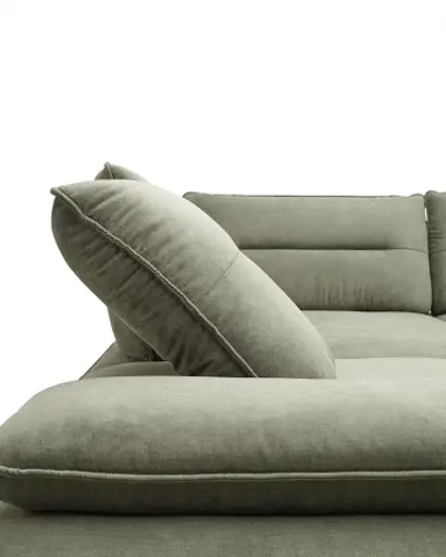 Ecksofa PAYTON - Ecke links, 2,5-Sitzer inkl. Rückenneigung, Armteilverstellung, Stoff, Senfgelb