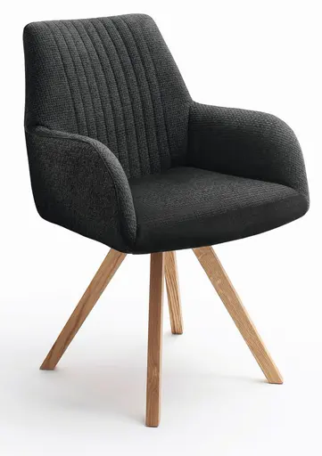 Armlehnenstuhl MIXEL - Rückstellfunktion, Stoff, Anthrazit