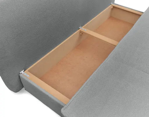 Funktionssofa  JUNNIS - Schlaffunktion mit Bettkasten, Stoff, Dunkelgrau