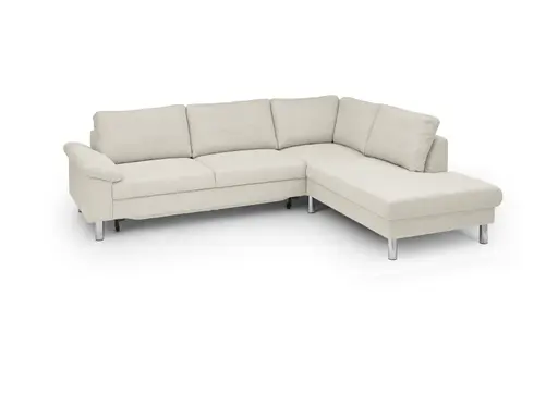 Ecksofa COOL - 2,5-Sitzer mit Ecke rechts, Querschläfer, Stoff, Natur