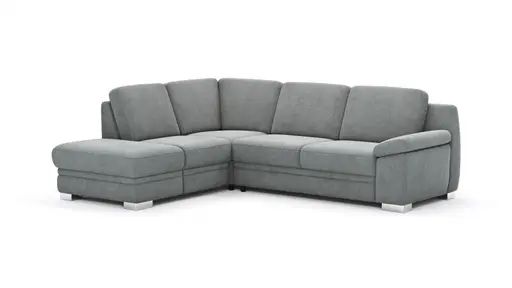 Ecksofa Tavira - Ecke links und 2,5-Sitzer rechts, Stoff, Grau