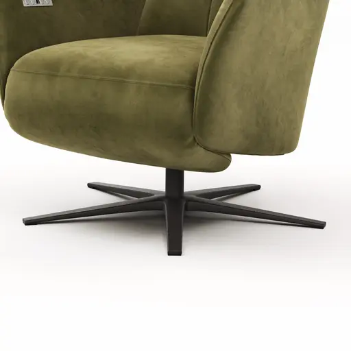 Sessel Noto Relax II - Rückenlehne und Fußteil verstellbar (motorisch), Velour, Schlammgrün