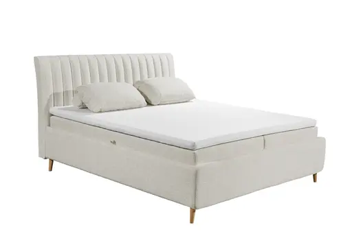 Boxbett - Liegefläche ca. 180x200 cm, Stoff, Beige
