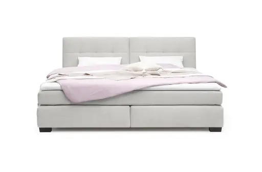 Boxspringbett JILA- Ligefläche ca. 240x200 cm, Stoff, Beige