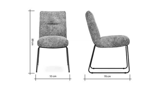 Stuhl Calgary - Stoff, Hellblau