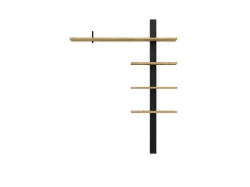 Wohnwand - mit Beleuchtung, B ca. 228 cm, Kaschmir, Gustavson Oak Nachbildung, Schwarz