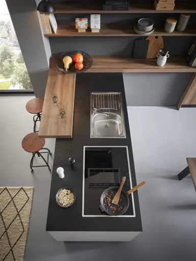 Inselküche 53.210 CO 3 522, Victoria Nussbaum Nachbildung