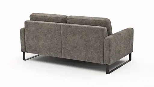 Sofa Enna - 3-Sitzer, Armlehne A, Stoff, Graubraun, Kufe, Schwarz